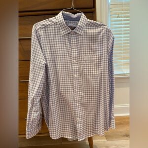Johnston & Murphy Men's Purple Checkered Dress Shirt